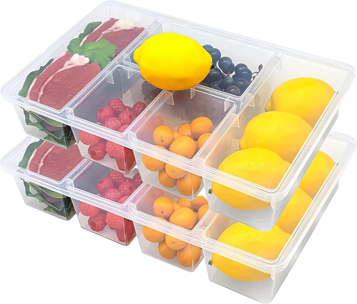 Fridge Storage Boxes, Fridge Organizer With 5 Compartment